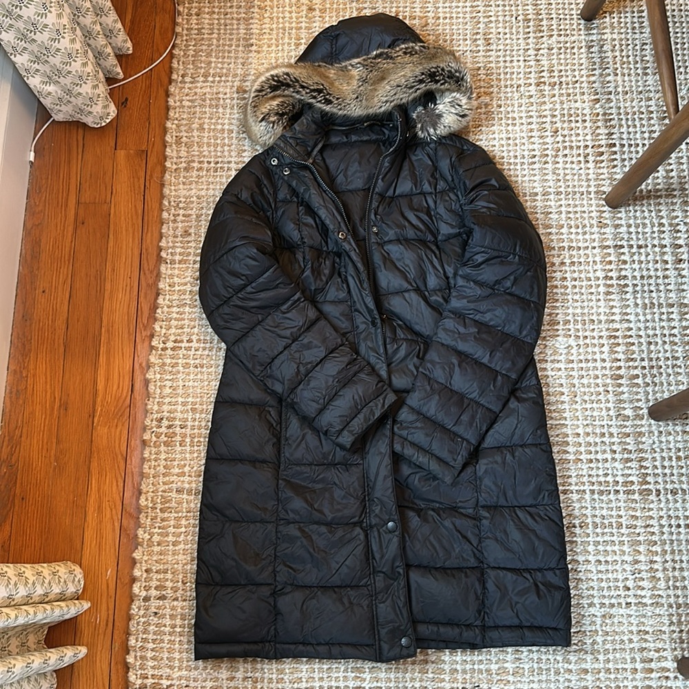Barbour Winter Tartan Down Puffer , Black, size US10